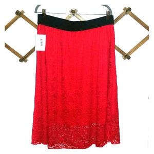 Lularoe true red Lola skirt